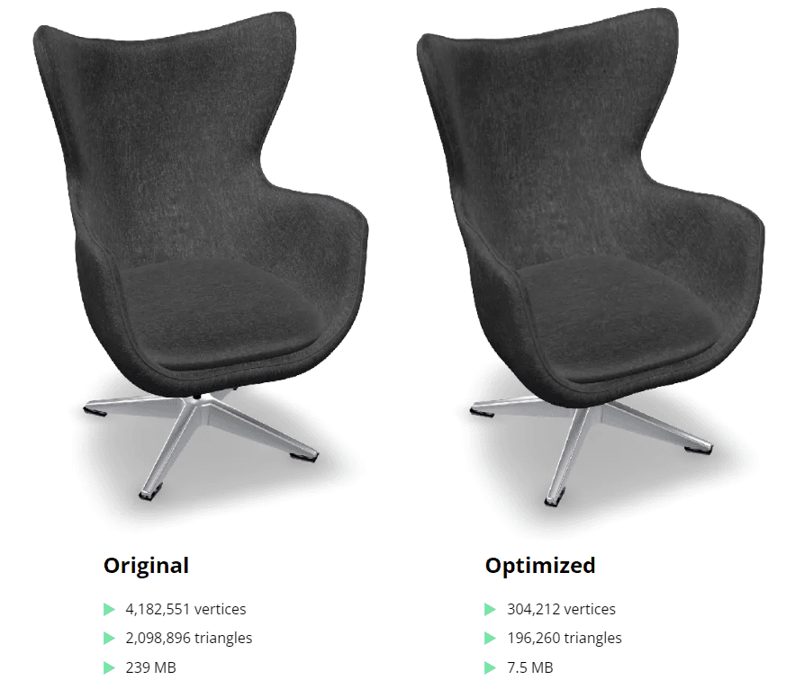 Comparison between two 3D models